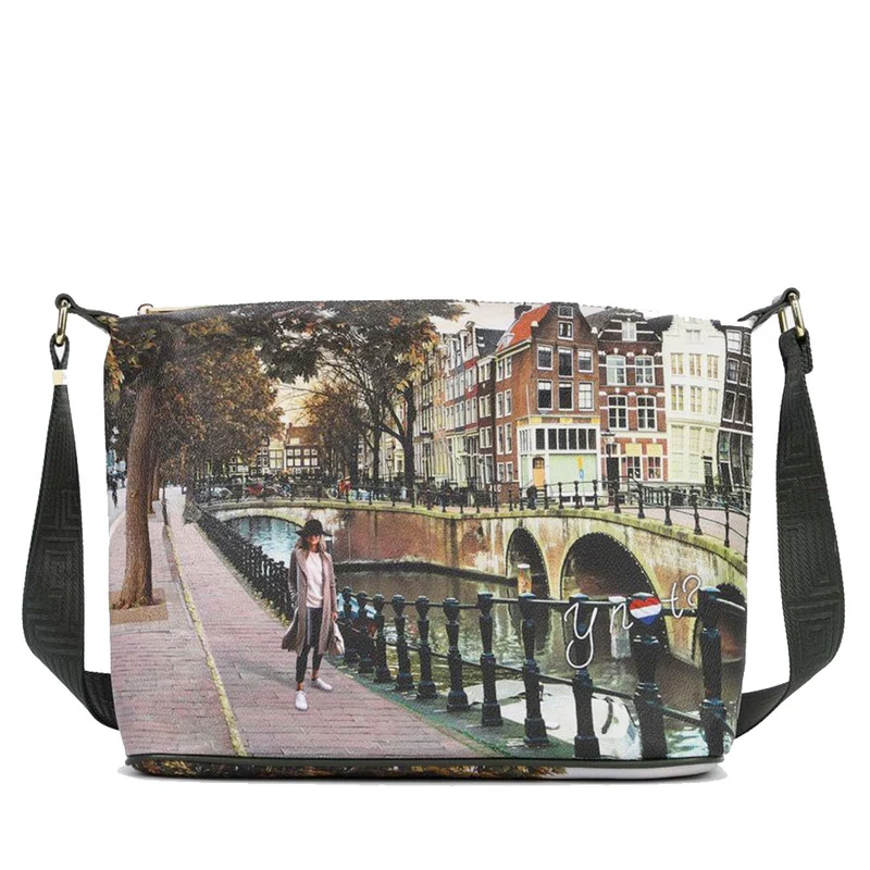 Borsa Donna Y NOT Hobo Easy Large a Tracolla YES-607 Amsterdam Bridge