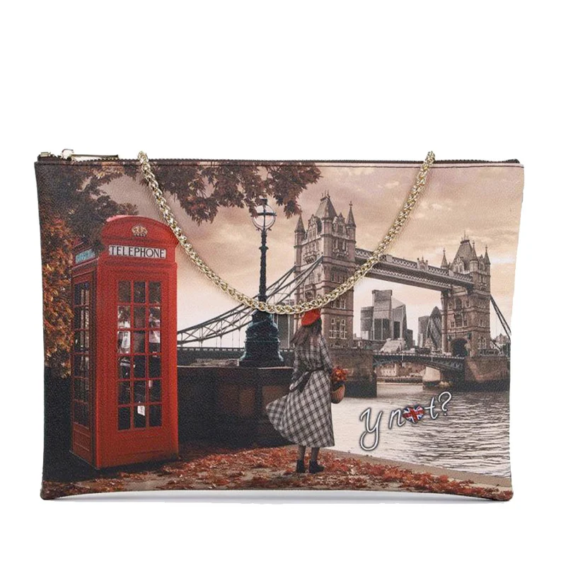 Borsa Donna Y NOT Clutch con Tracolla in Catena YES-605 London Bridge
