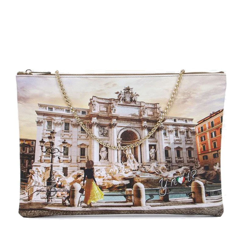 Borsa Donna Y NOT Clutch con Tracolla in Catena YES-605 Lost in Rome