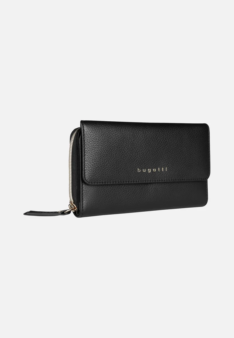 Emilia Ladies Long Wallet With Flap Black - Wallet