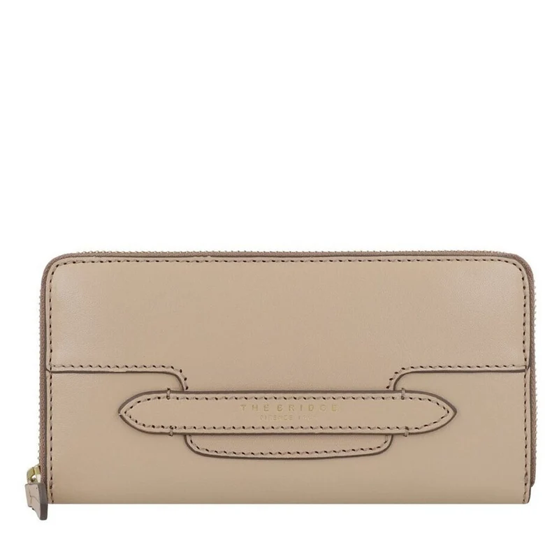 Portafoglio Donna Zip Around THE BRIDGE linea Lucrezia in Pelle color Burro