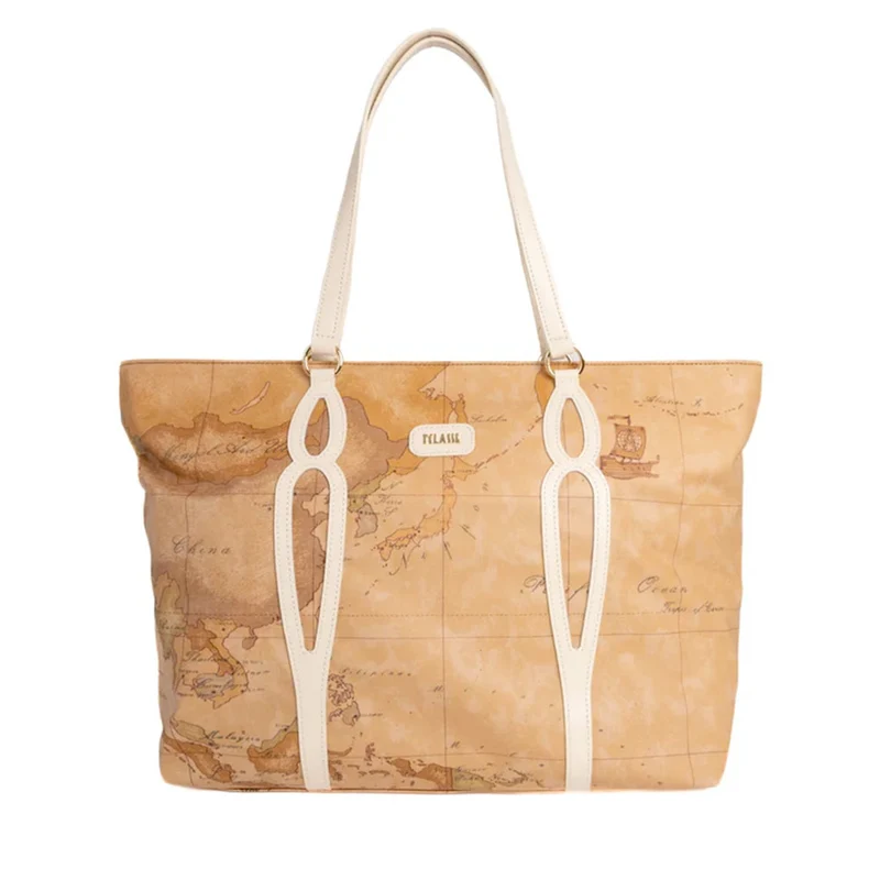 Shopping Bag Donna 1A Classe Alviero Martini linea Soft Petals in Tessuto Soft Geo Classic e Avorio LE53