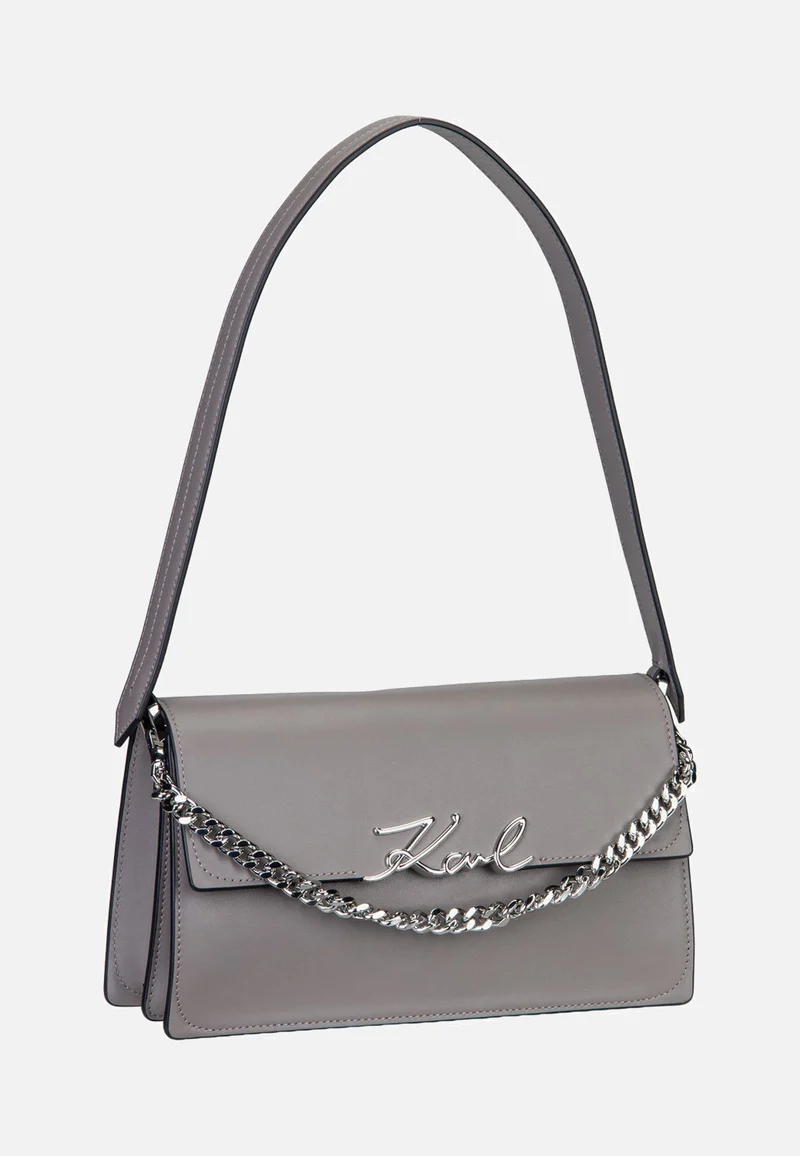 K/Signature Medium Flap Shb Ash Grey - Evening Bag