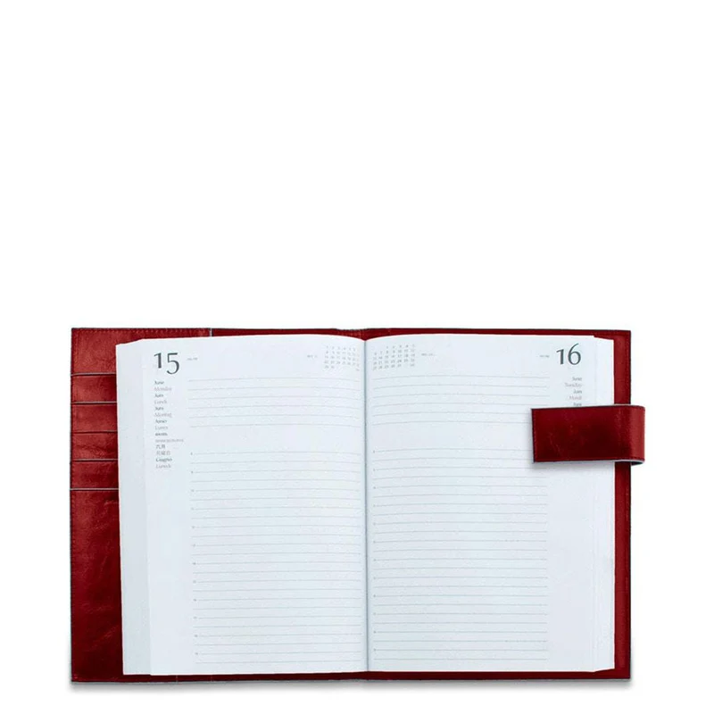 Blue Square Agenda Giornaliera in Pelle con Patta