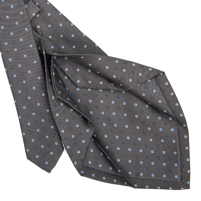 DARK GREY 5 FOLD SARTORIAL PRINTED SILK TIE