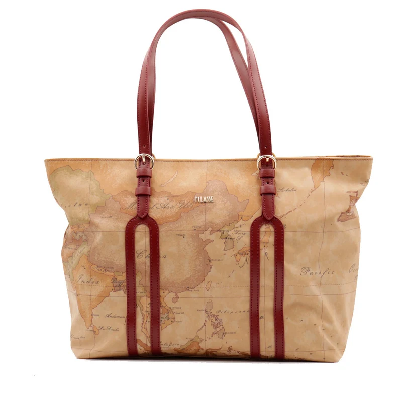 Shopping Bag Donna 1A Classe Alviero Martini linea Highland Soft Geo Classic e Rosso Acero LD34