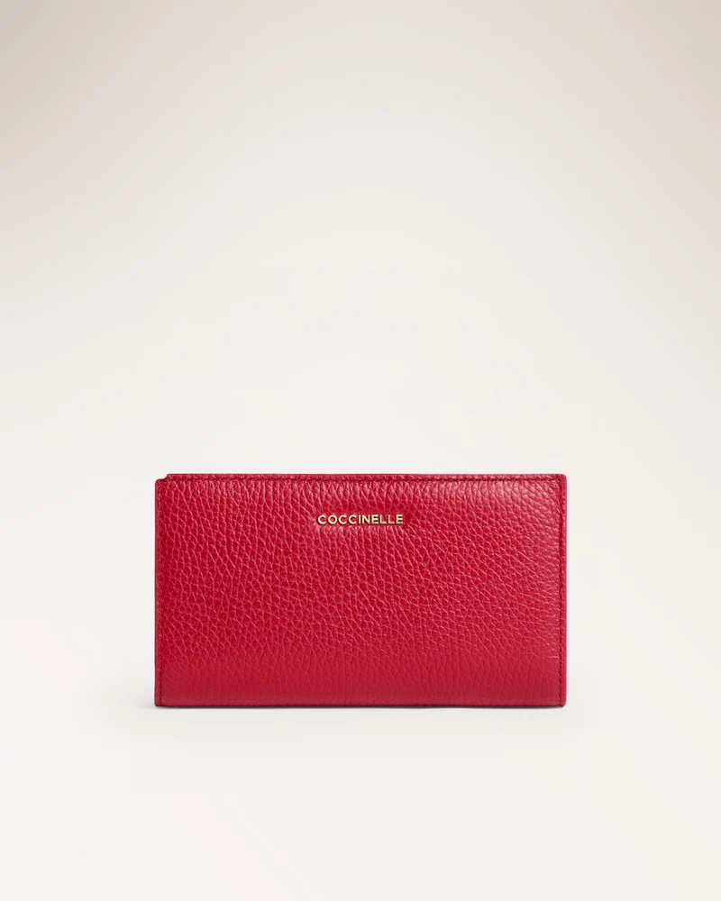 Wallet Grained Leather Scarlet