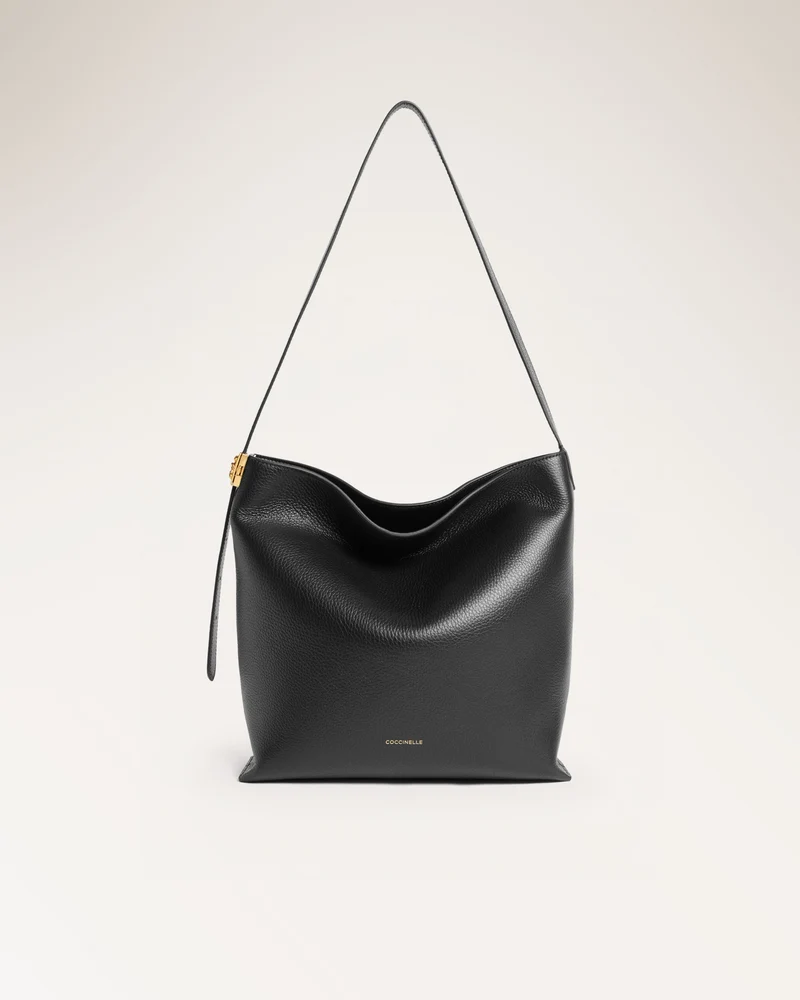 Handbag Grained Leather Noir