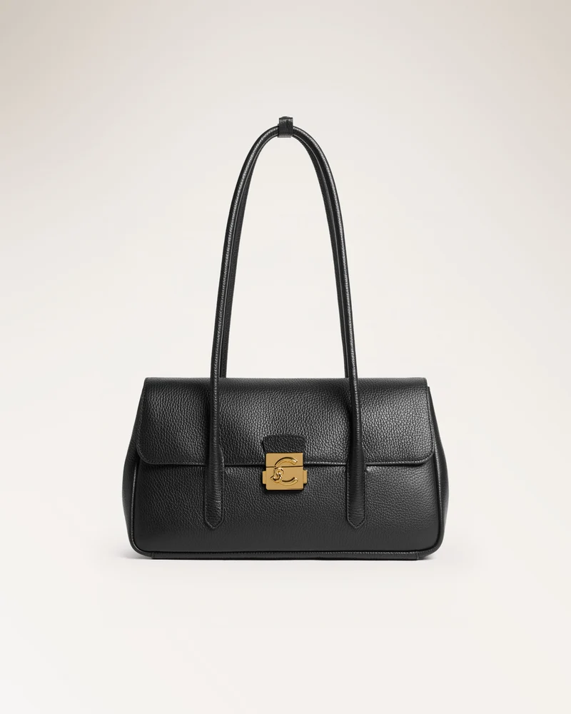 Handbag Grained Leather Noir