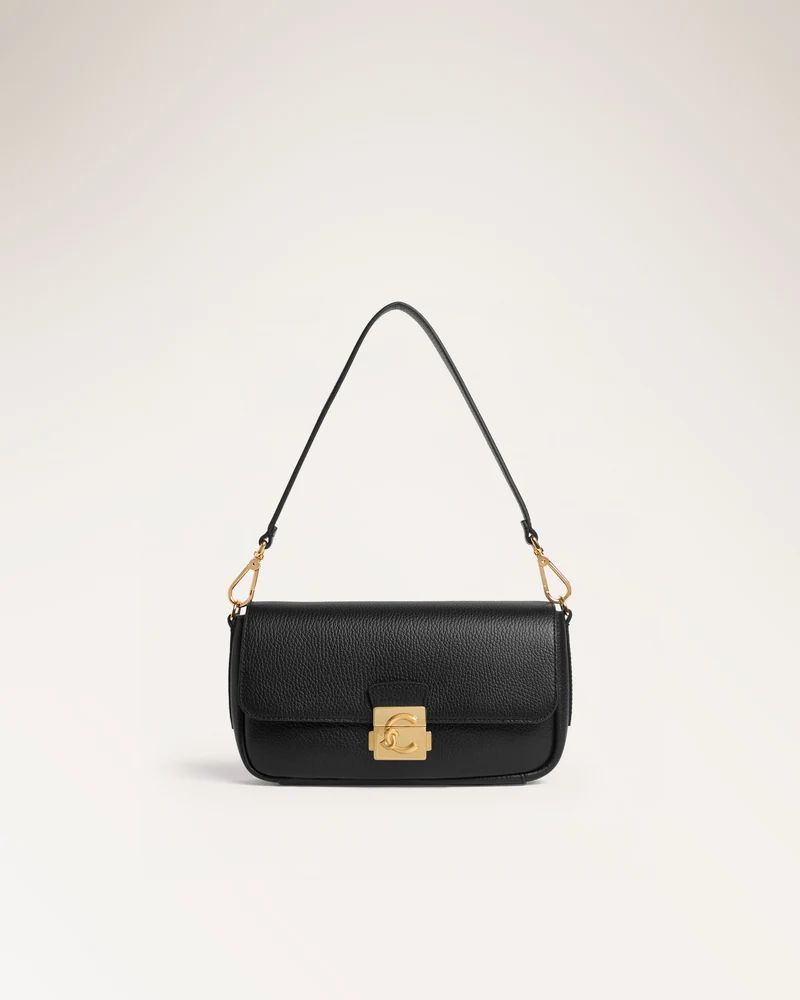 Handbag Grained Leather Noir