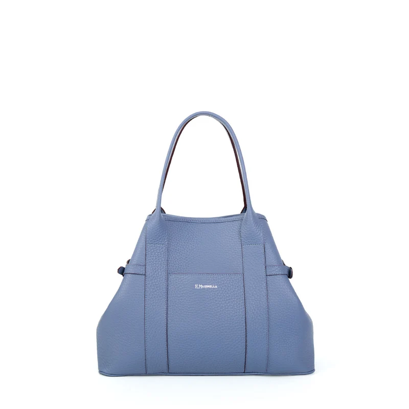 POWDER BLUE MIDI TOTE BAG SIDE BUCKLES
