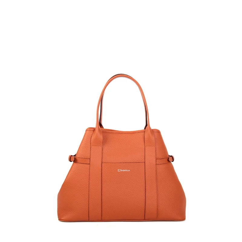 ORANGE MIDI TOTE BAG SIDE BUCKLES