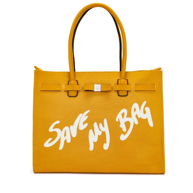 Borsa Donna a Spalla SAVE MY BAG in Canvas e Lycra linea Nykol Colore Ocra