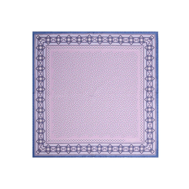 LILAC PRINTED SILK POCKET SQUARE
