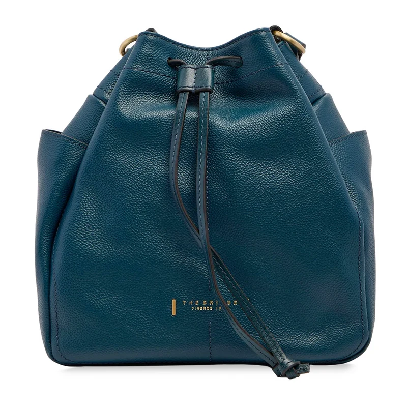 Borsa Donna Secchiello THE BRIDGE linea Letizia in Pelle Blu Pavone