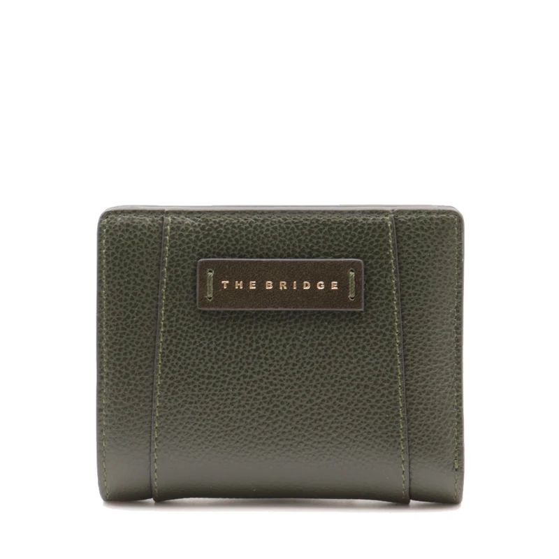 Portafoglio Donna Piccolo con Bottone THE BRIDGE linea Ines in Pelle Verde Tirolo