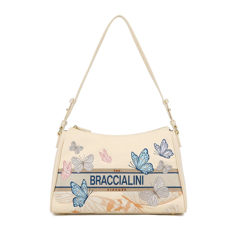 Borsa Donna a Spalla BRACCIALINI linea Jacquard Beige