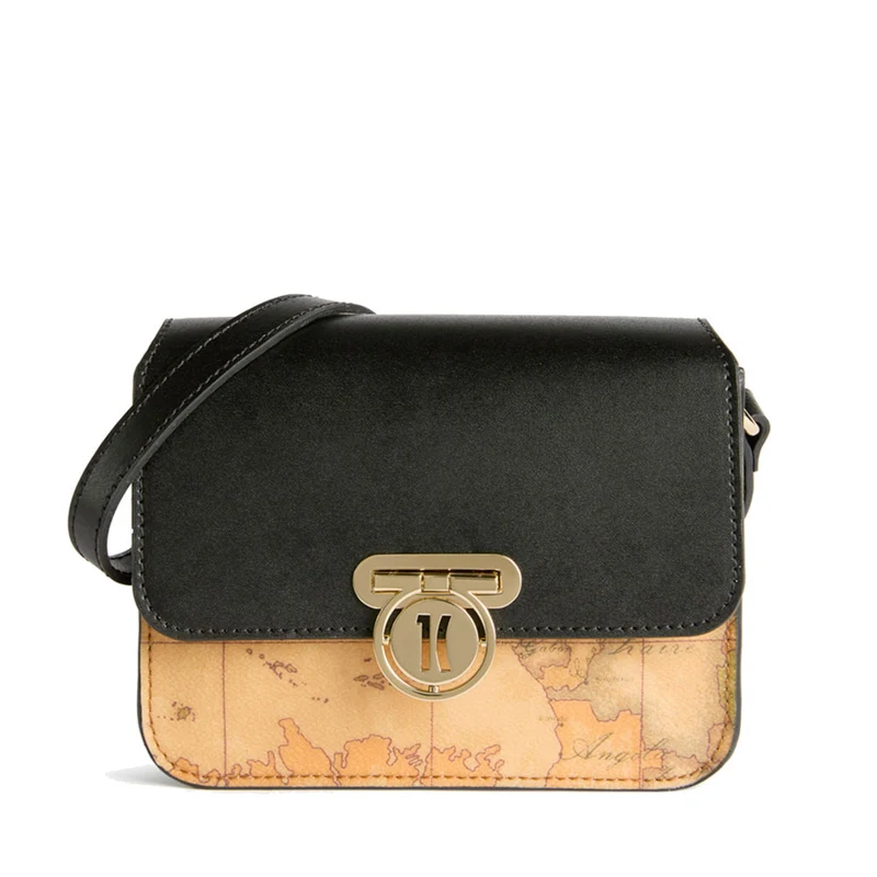 Borsa Donna a Tracolla 1A Classe Alviero Martini linea Geo Secret in Pelle Nera LE22