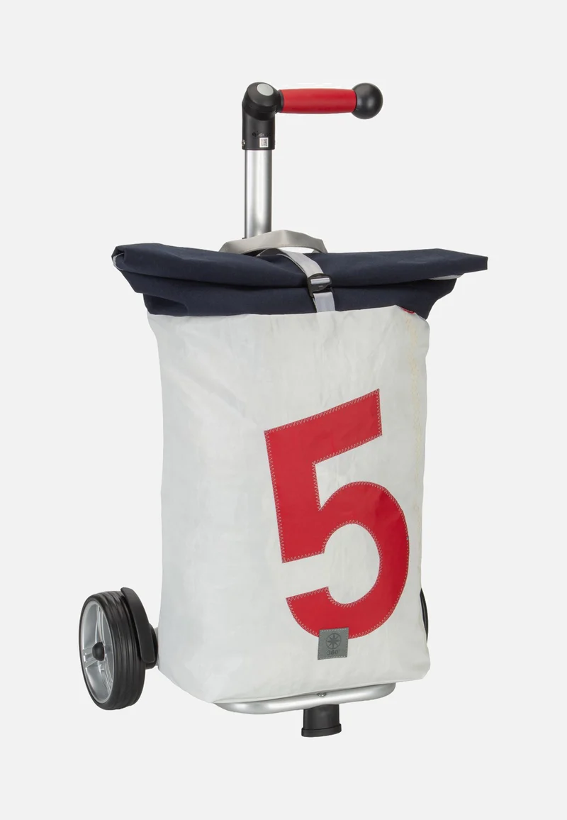 Steg Weiss/Navy/Zahl 5 Rot - Shopping Trolley