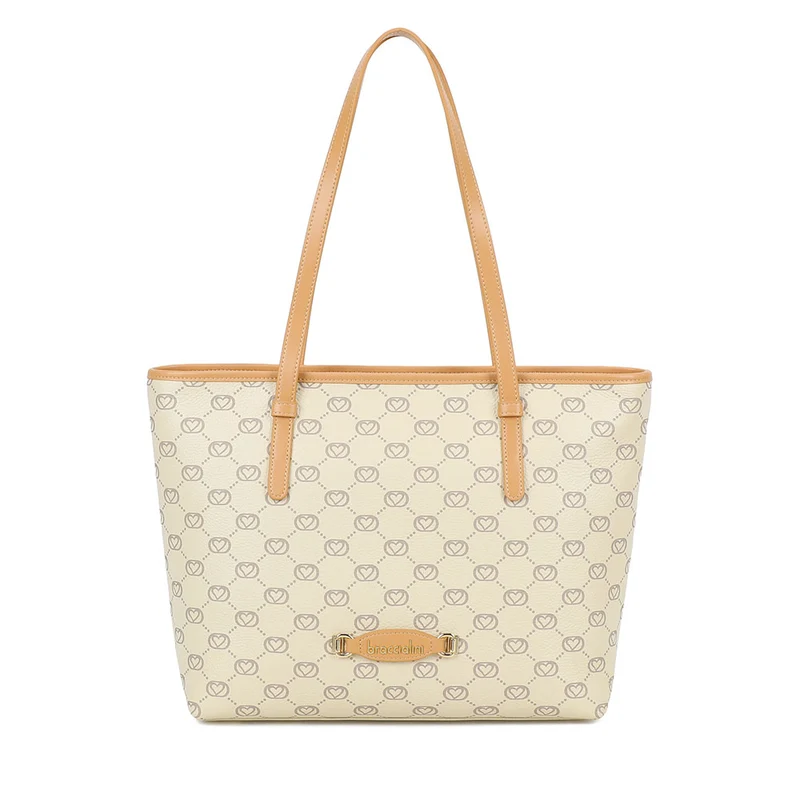 Shopping Bag Donna BRACCIALINI linea Monogram in Pelle Beige