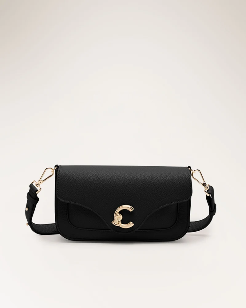 Handbag Grained Leather Noir