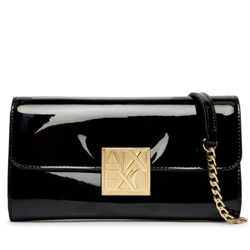 Mini Clutch Donna con Tracolla in Catena ARMANI EXCHANGE colore Nero Linea Amy