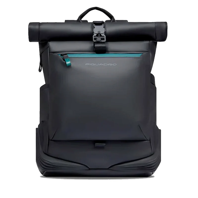 Zaino PIQUADRO Roll Top con porta Pc 15,6" in Tessuto Gommato colore Nero - CA6291C2OW
