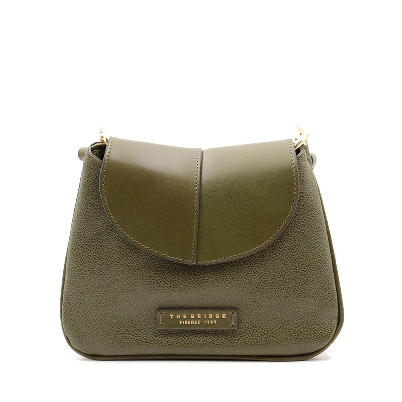 Borsa Donna a Tracolla THE BRIDGE linea Elisabetta in Pelle Verde Timo