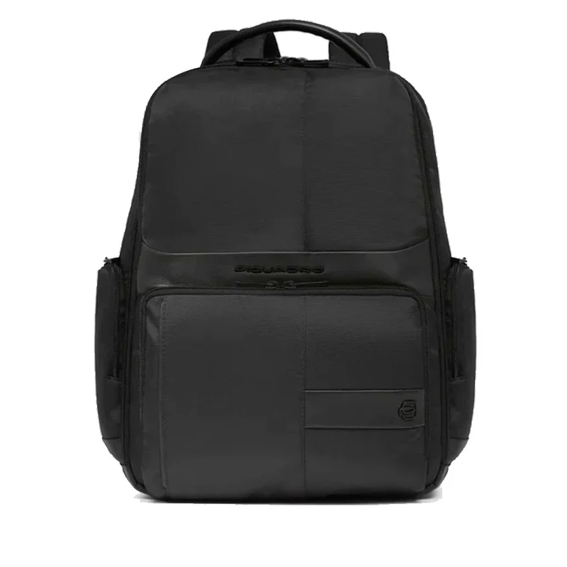 Zaino PIQUADRO porta Pc 15,6" in Tessuto e Pelle Colore Nero Linea Wollem - CA6239W129
