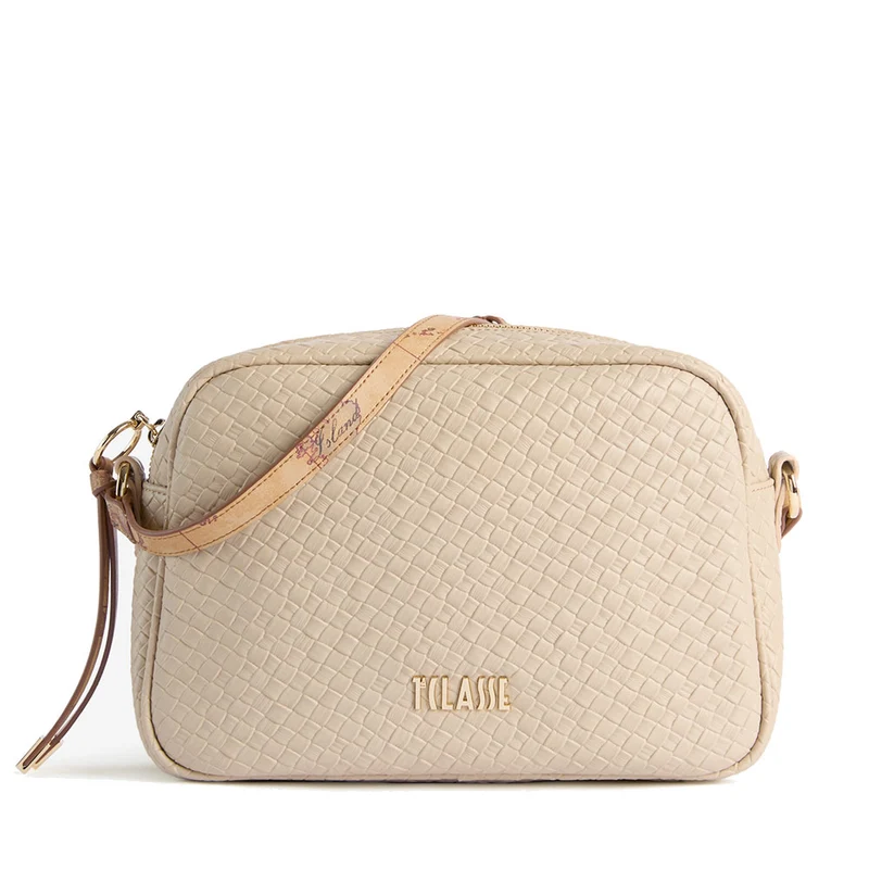 Borsa Donna a Tracolla 1A Classe Alviero Martini linea Golden Dune effetto Intrecciato Sabbia LE43
