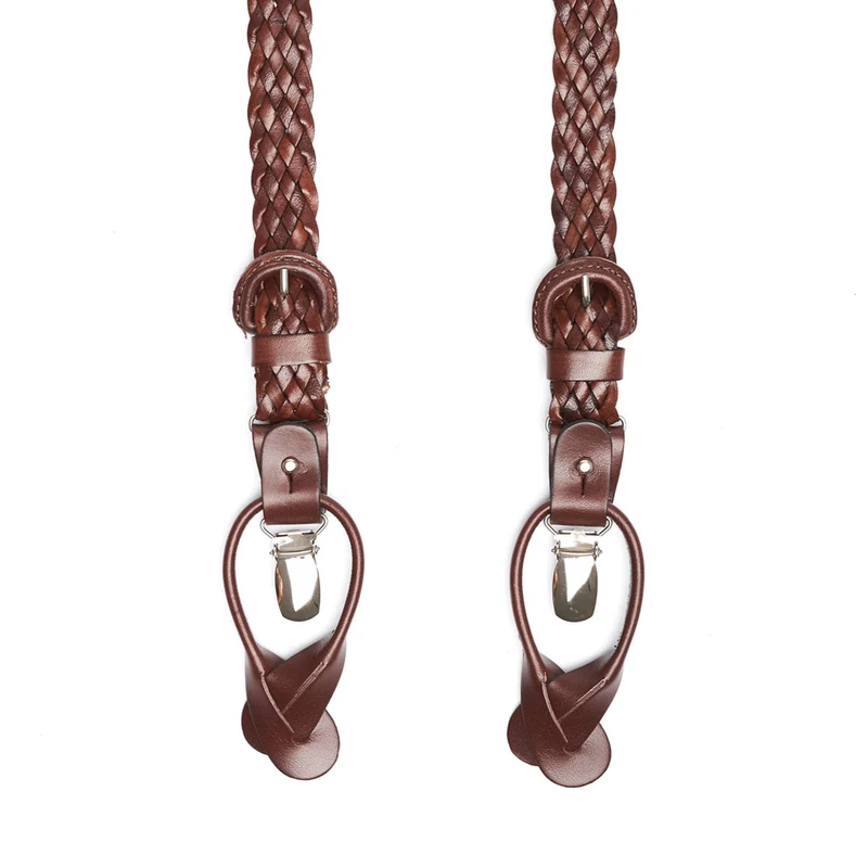 DARK BROWN WOVEN BRACES