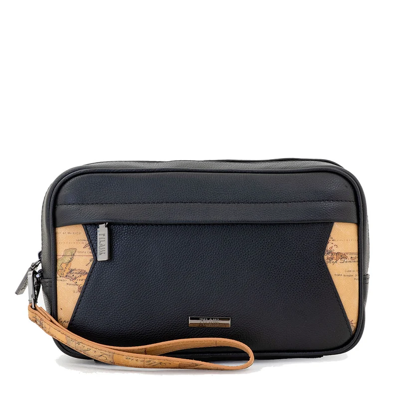 Pouch Uomo 1A Classe Alviero Martini linea Western Leather in Pelle Nera PP20