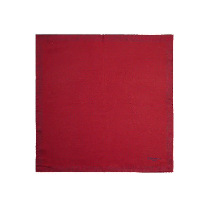 BURGUNDY PRINTED SILK POCKET SQUARE