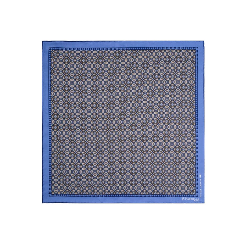 POWDER BLUE PRINTED SILK POCKET SQUARE