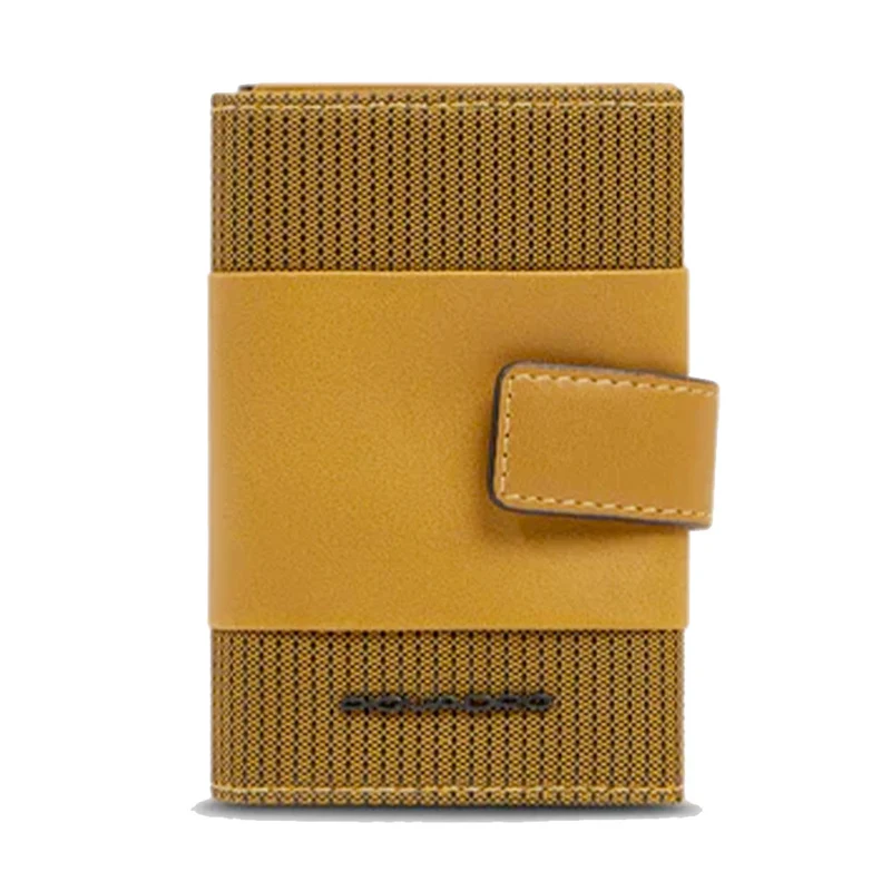 Portacarte PIQUADRO in Tessuto e Alluminio con RFID Colore Senape Linea Pq - Earth - PP5649S137R
