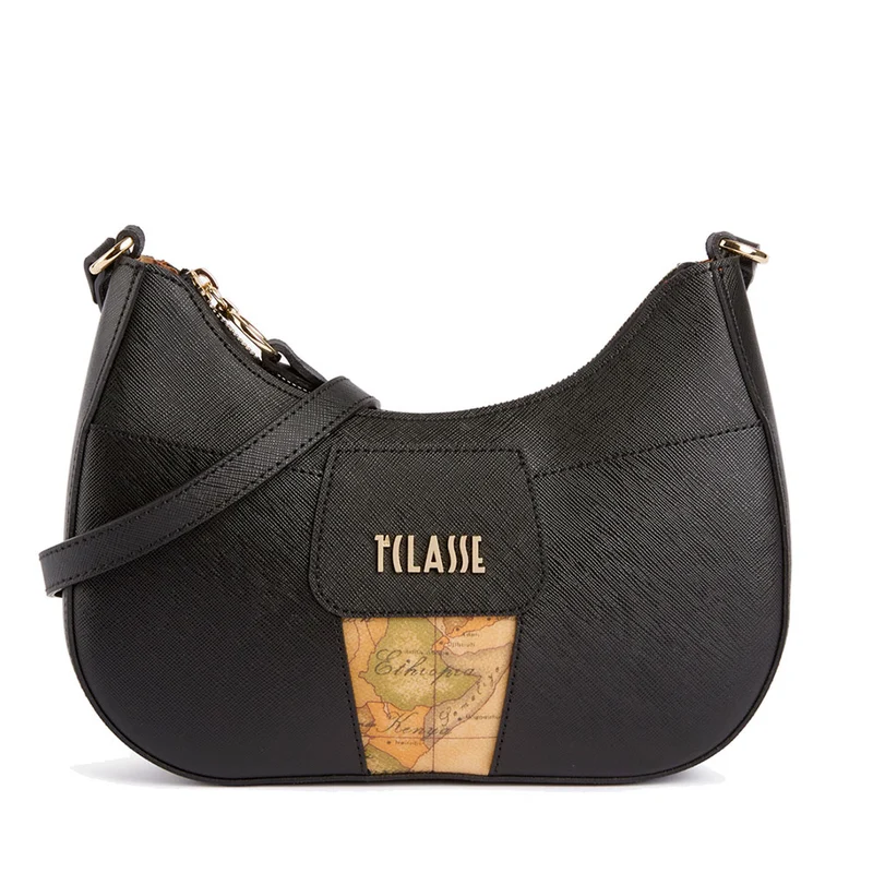 Borsa Donna Mezzaluna Piccola a Tracolla 1A Classe Alviero Martini linea Bloom City Nero LE50