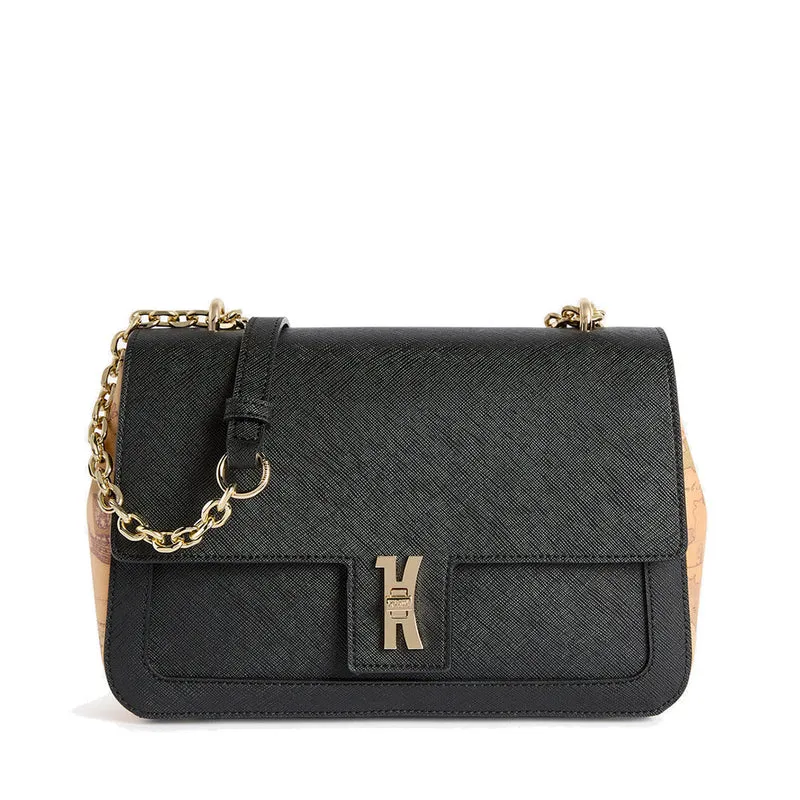 Borsa Donna a Spalla 1A Classe Alviero Martini linea Bay Lock Bag Nero LF02