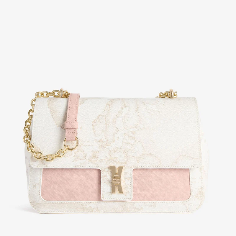 Borsa Donna a Spalla 1A Classe Alviero Martini linea Bay Lock Bag Geo White LF02