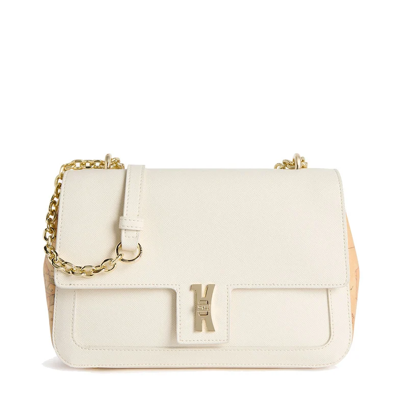 Borsa Donna a Spalla 1A Classe Alviero Martini linea Bay Lock Bag Avorio LF02