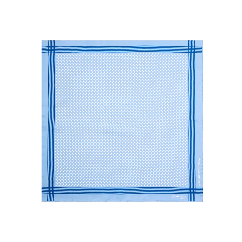 LIGHT BLUE PRINTED SILK POCKET SQUARE