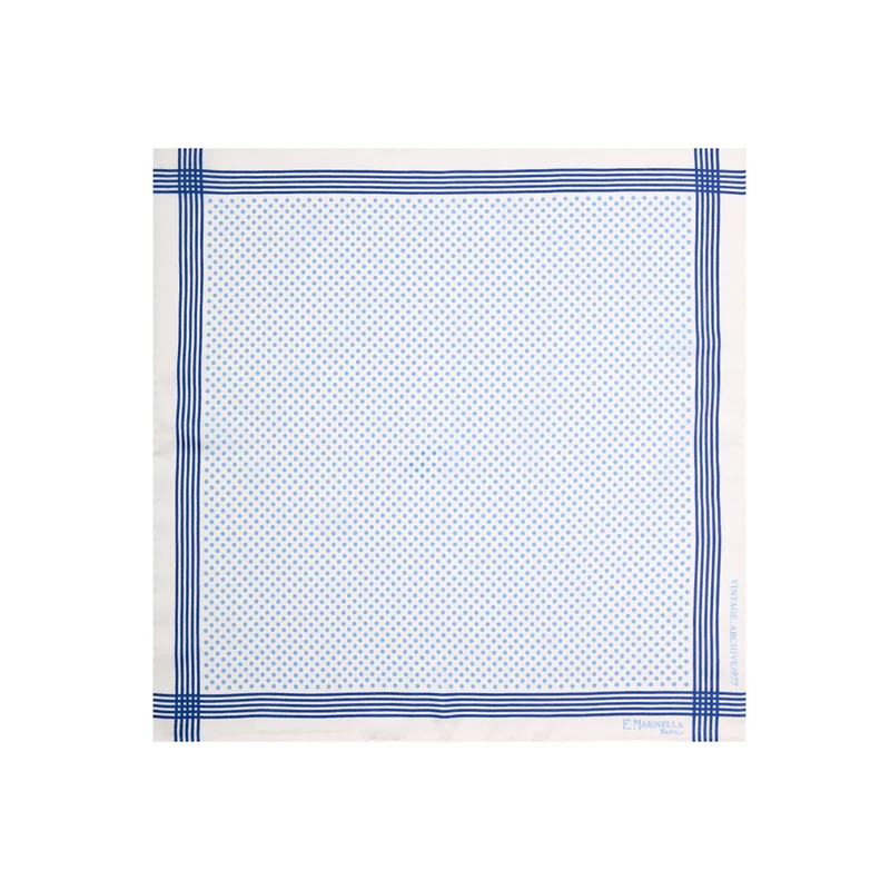 WHITE PRINTED SILK POCKET SQUARE