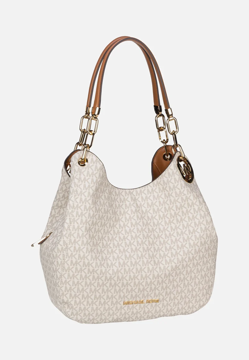 Lillie Large Chain Shoulder Tote MK Signature Vanilla/Acorn - Hobo Bag