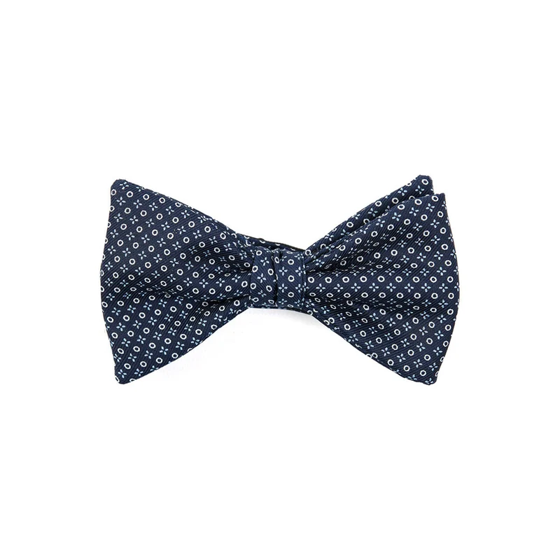 DARK BLUE PRE-KNOTTED SILK BOWTIE
