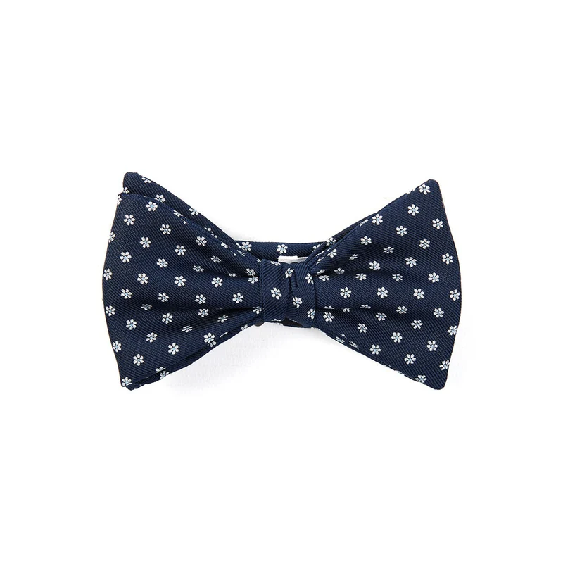 DARK BLUE PRE-KNOTTED SILK BOWTIE