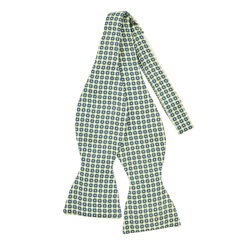LIGHT GREEN SELF-TIE PRINTED SILK BOWTIE