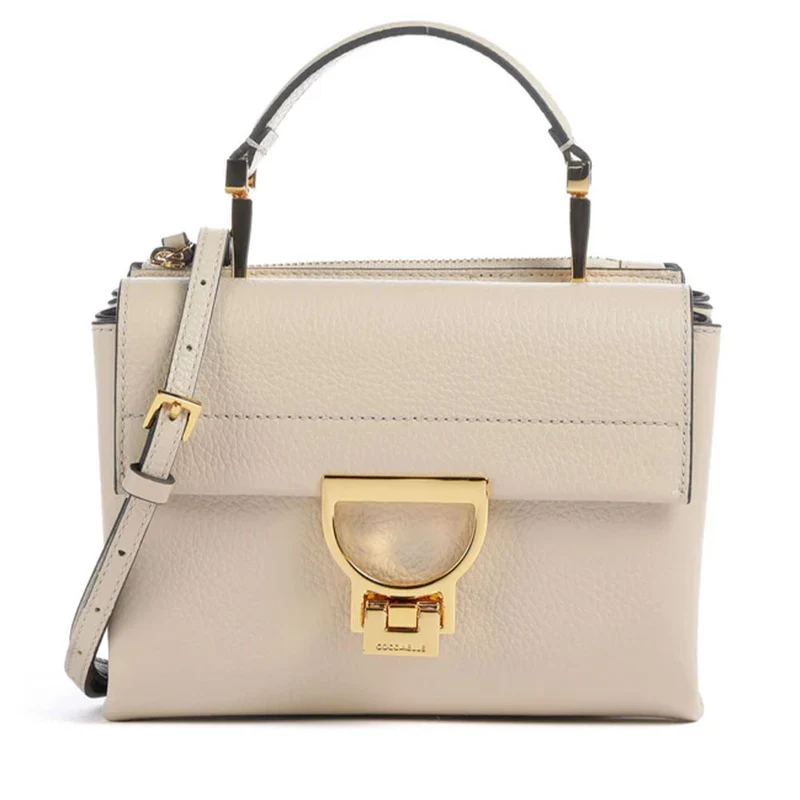 Borsa Donna a Mano con Tracolla COCCINELLE Linea Arlettis in Pelle colore Sandshell