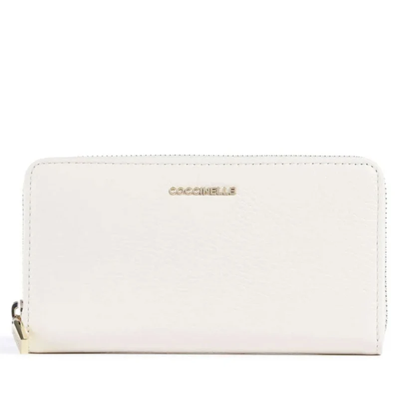 Portafoglio Donna COCCINELLE Zip Around in Pelle Pearl Linea Metallic Soft