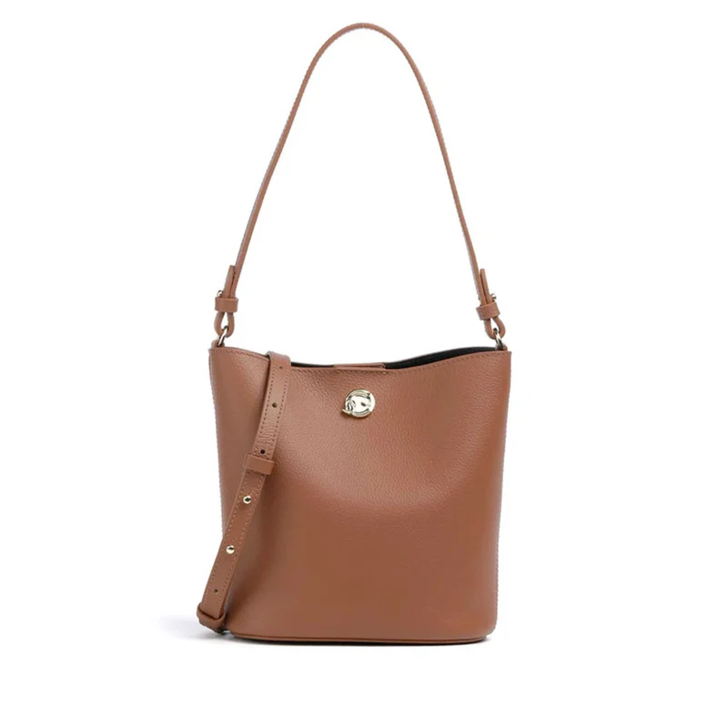 Borsa Donna a Spalla COCCINELLE Linea Nikla Mini Colore Cognac - Nero