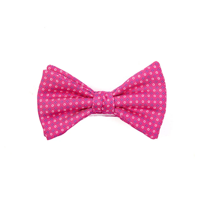FUCHSIA PRE-KNOTTED PRINTED SILK BOWTIE