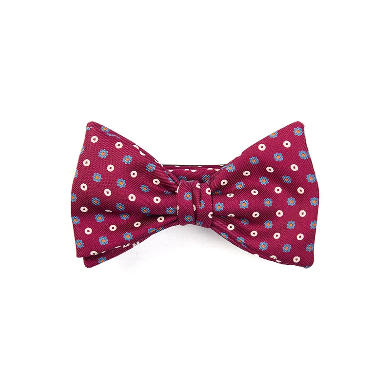 BURGUNDY PRE-KNOTTED SILK BOWTIE